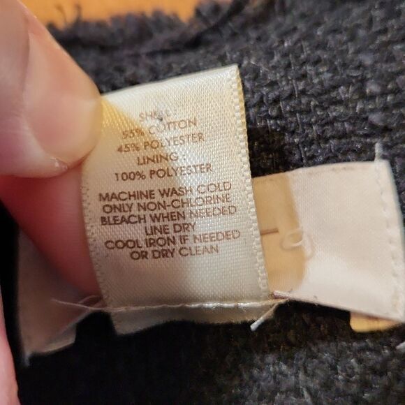 Loft size 4 blazer jacket loft outlet open cardigan coat knit woven tweed frayed - Picture 7 of 8